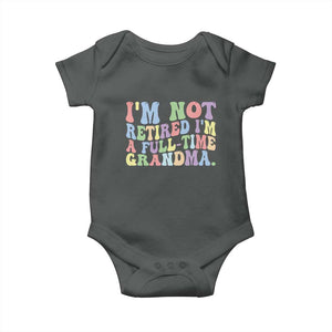 Retired Grandma Baby Onesie Funny Retirement Gifts For Grandma TS10 Dark Heather Print Your Wear