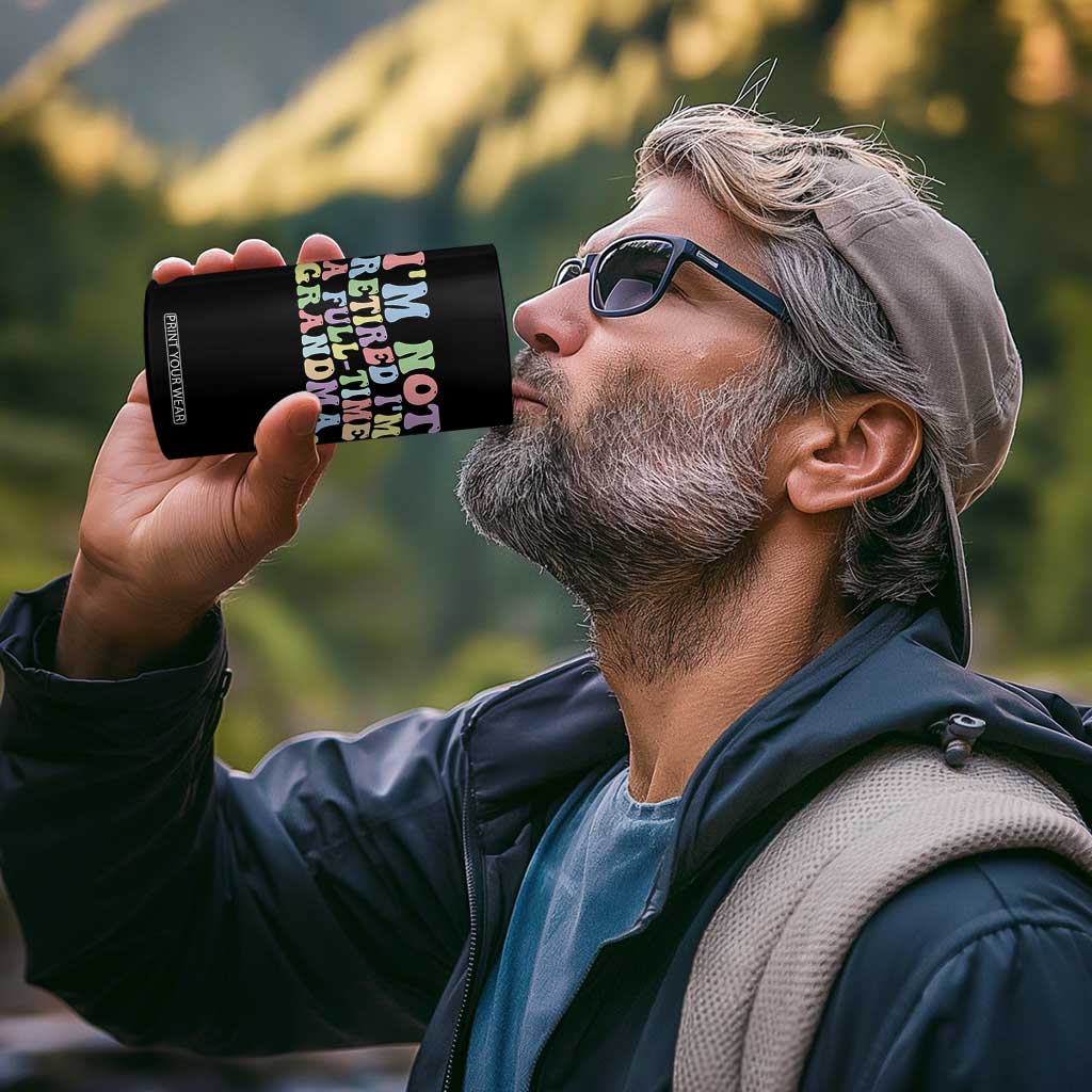 Retired Grandma 4 in 1 Can Cooler Tumbler Funny Retirement Gifts For Grandma TS10 Print Your Wear