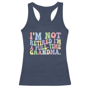 Retired Grandma Racerback Tank Top Funny Retirement Gifts For Grandma TS10 Navy Print Your Wear