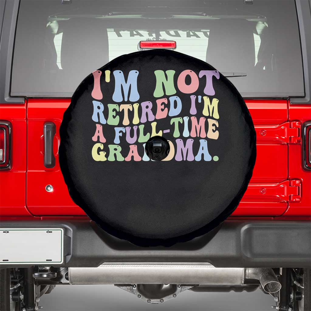 Retired Grandma Spare Tire Cover Funny Retirement Gifts For Grandma TS10 Black Print Your Wear