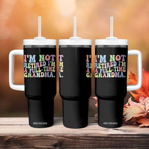 Retired Grandma Tumbler With Handle Funny Retirement Gifts For Grandma TS10 Print Your Wear