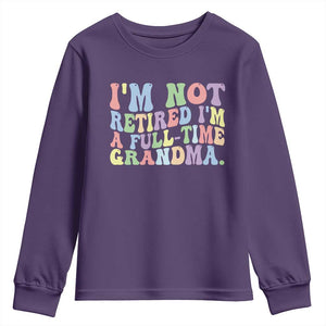 Retired Grandma Youth Sweatshirt Funny Retirement Gifts For Grandma TS10 Purple Print Your Wear