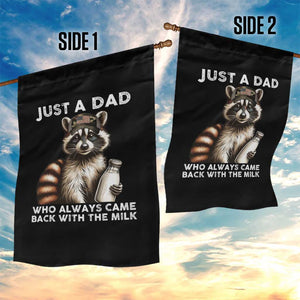 Just A Dad Who Always Came Back With The Milk Garden Flag Retro Raccoon Camo Fathers Day TS10 Print Your Wear