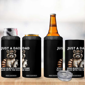 Just A Dad Who Always Came Back With The Milk 4 in 1 Can Cooler Tumbler Retro Raccoon Camo Fathers Day TS10 Print Your Wear