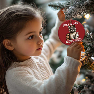 Just A Dad Who Always Came Back With The Milk Christmas Ornament Retro Raccoon Camo Fathers Day TS10 Print Your Wear