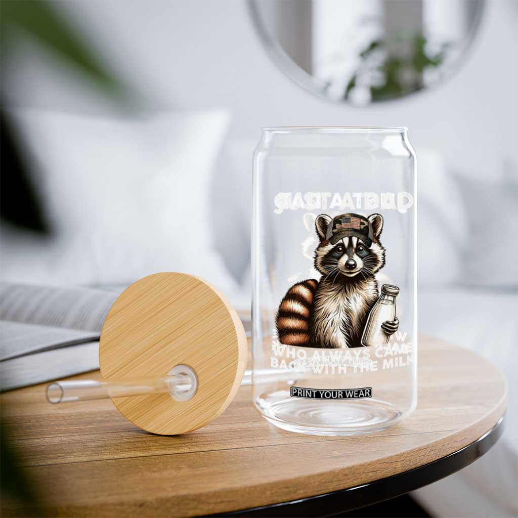 Just A Dad Who Always Came Back With The Milk Glass Can Retro Raccoon Camo Fathers Day TS10 Print Your Wear