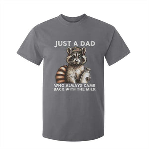 Just A Dad Who Always Came Back With The Milk T Shirt For Kid Retro Raccoon Camo Fathers Day TS10 Charcoal Print Your Wear