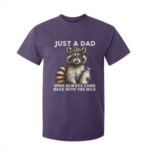 Just A Dad Who Always Came Back With The Milk T Shirt For Kid Retro Raccoon Camo Fathers Day TS10 Purple Print Your Wear