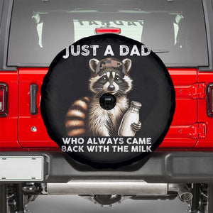 Just A Dad Who Always Came Back With The Milk Spare Tire Cover Retro Raccoon Camo Fathers Day TS10 Black Print Your Wear