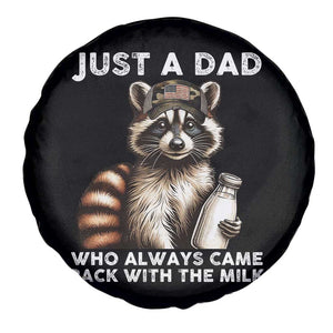 Just A Dad Who Always Came Back With The Milk Spare Tire Cover Retro Raccoon Camo Fathers Day TS10 Print Your Wear