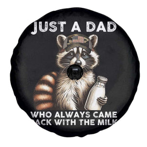 Just A Dad Who Always Came Back With The Milk Spare Tire Cover Retro Raccoon Camo Fathers Day TS10 Print Your Wear