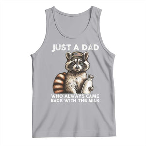 Just A Dad Who Always Came Back With The Milk Tank Top Retro Raccoon Camo Fathers Day TS10 Athletic Heather Print Your Wear