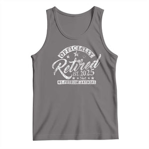 Vintage Retired 2025 Tank Top - Funny Retirement Not My Problem Anymore Sleeveless Tee TS10 Deep Heather Print Your Wear