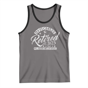 Vintage Retired 2025 Tank Top - Funny Retirement Not My Problem Anymore Sleeveless Tee TS10 Deep Heather Black Print Your Wear