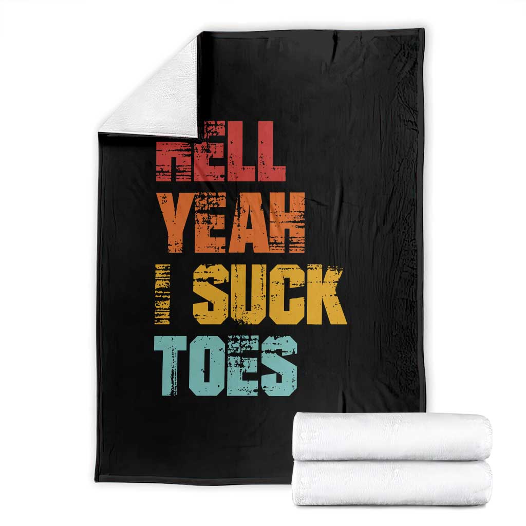 Funny Inappropriate Embarrassing Throw Blanket Funny Foot Fetish Sucking Toes Cringe Offensive Humor TS10 Black Print Your Wear