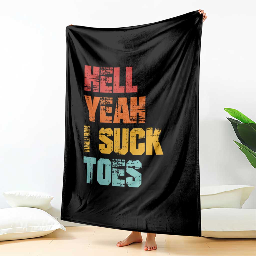 Funny Inappropriate Embarrassing Throw Blanket Funny Foot Fetish Sucking Toes Cringe Offensive Humor TS10 Print Your Wear