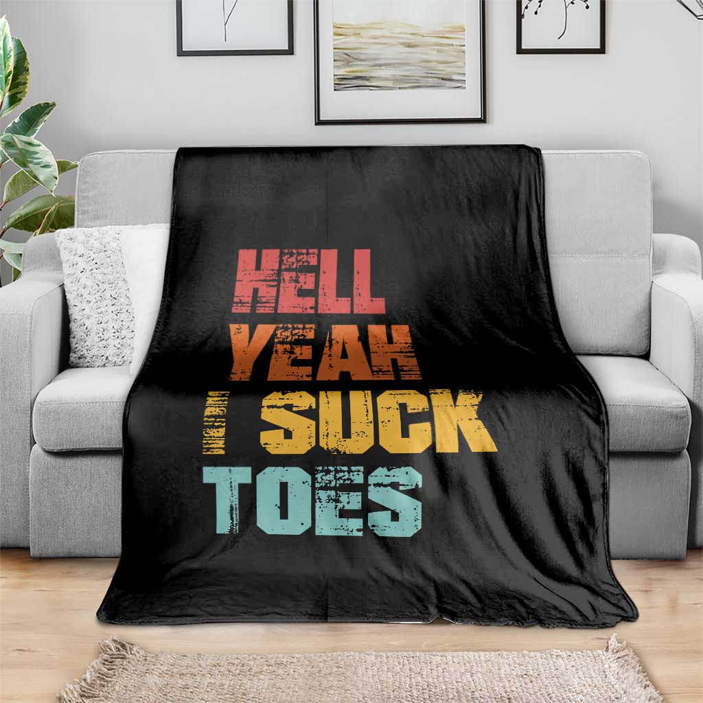 Funny Inappropriate Embarrassing Throw Blanket Funny Foot Fetish Sucking Toes Cringe Offensive Humor TS10 Print Your Wear