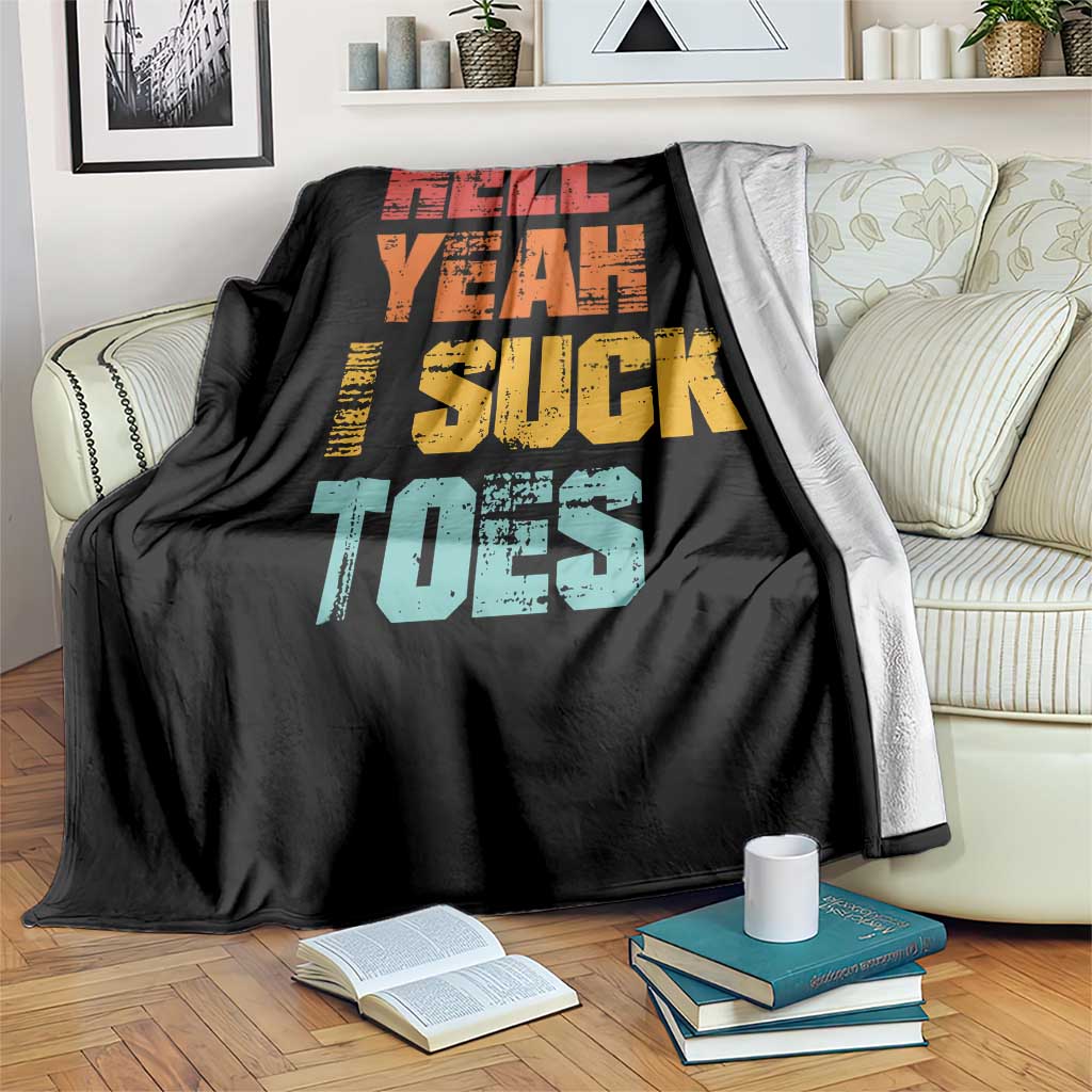 Funny Inappropriate Embarrassing Throw Blanket Funny Foot Fetish Sucking Toes Cringe Offensive Humor TS10 Print Your Wear