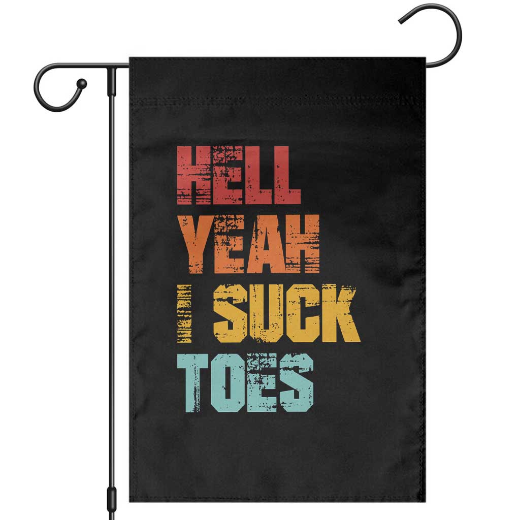 Funny Inappropriate Embarrassing Garden Flag Funny Foot Fetish Sucking Toes Cringe Offensive Humor TS10 Black Print Your Wear