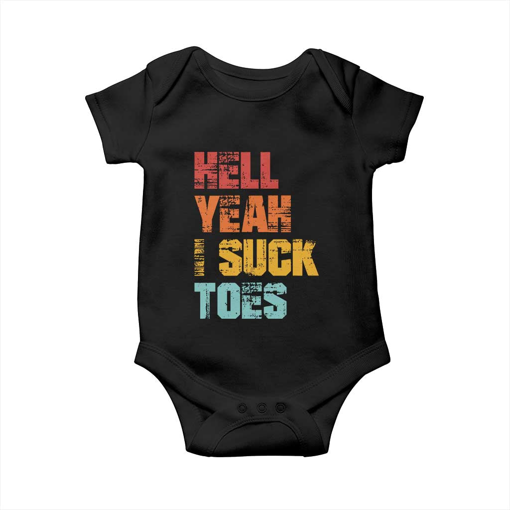 Funny Inappropriate Embarrassing Baby Onesie Funny Foot Fetish Sucking Toes Cringe Offensive Humor TS10 Black Print Your Wear