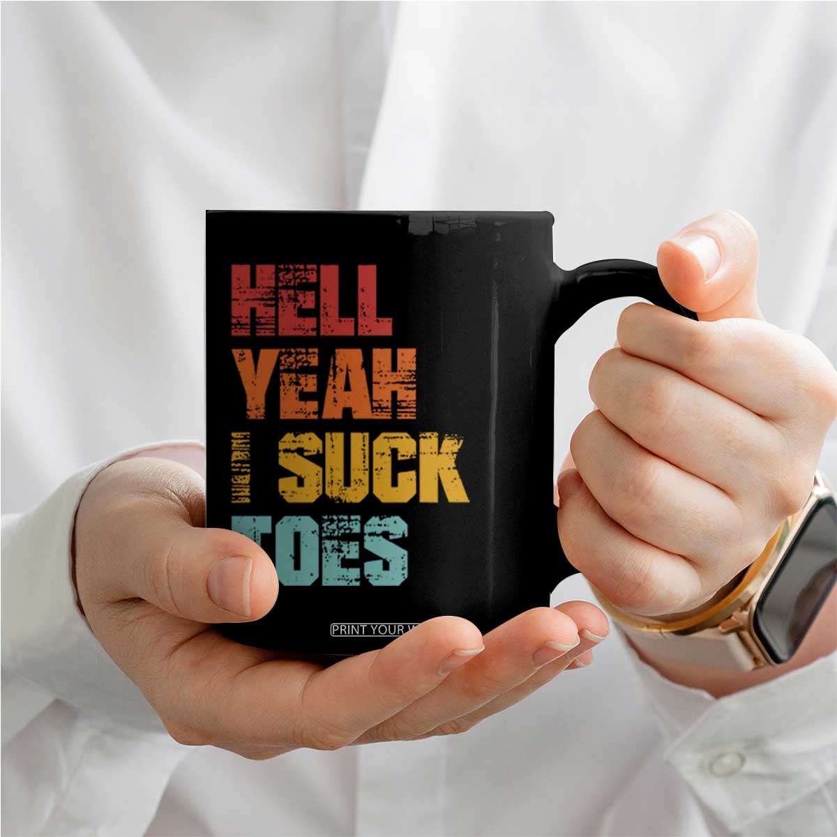 Funny Inappropriate Embarrassing Coffee Mug Funny Foot Fetish Sucking Toes Cringe Offensive Humor TS10 Print Your Wear