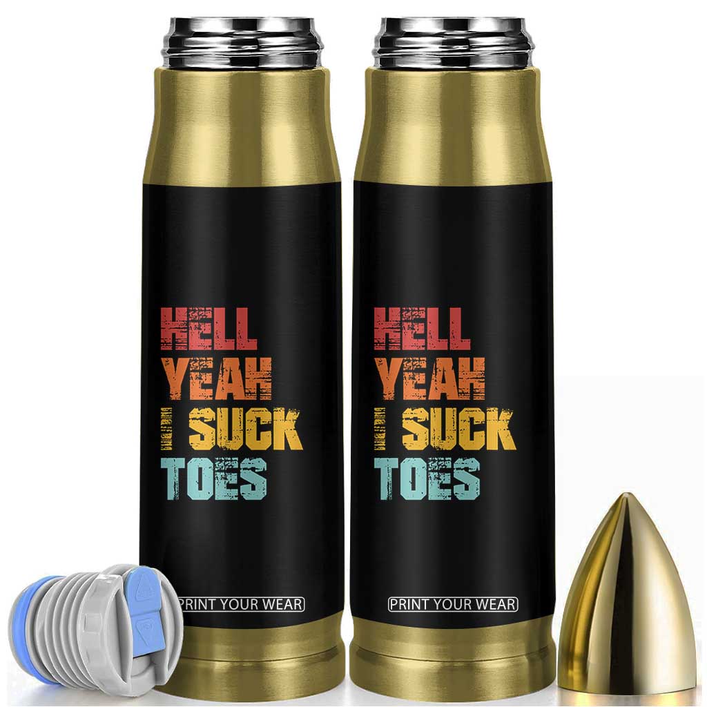 Funny Inappropriate Embarrassing Bullet Tumbler Funny Foot Fetish Sucking Toes Cringe Offensive Humor TS10 Black Print Your Wear