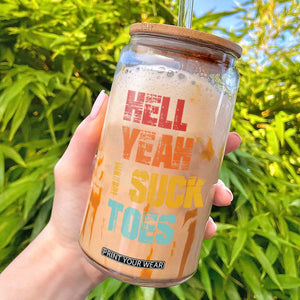 Funny Inappropriate Embarrassing Glass Can Funny Foot Fetish Sucking Toes Cringe Offensive Humor TS10 Black Print Your Wear