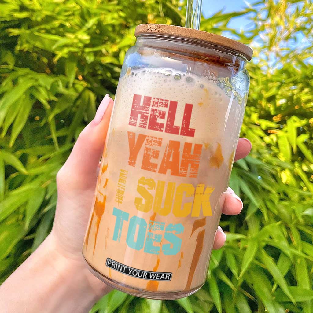 Funny Inappropriate Embarrassing Glass Can Funny Foot Fetish Sucking Toes Cringe Offensive Humor TS10 Black Print Your Wear