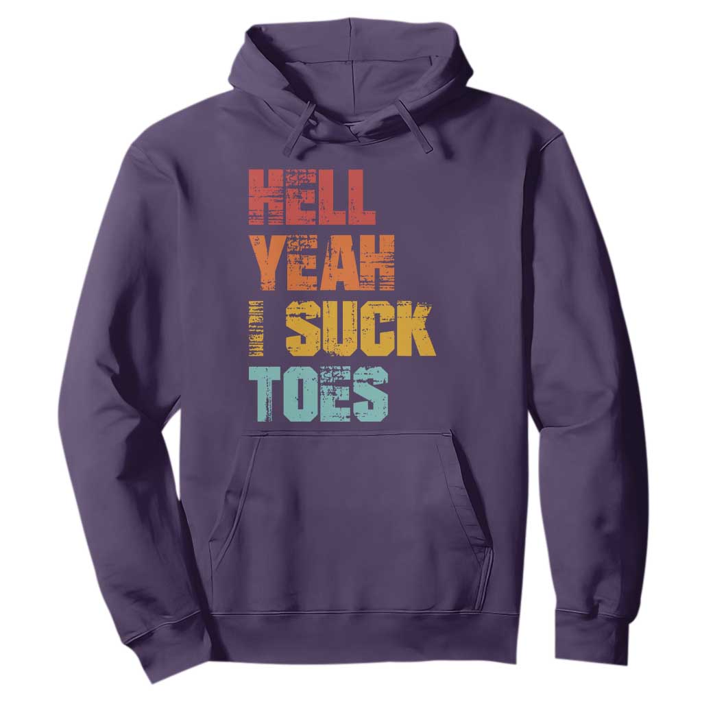 Funny Inappropriate Embarrassing Hoodie Funny Foot Fetish Sucking Toes Cringe Offensive Humor TS10 Purple Print Your Wear
