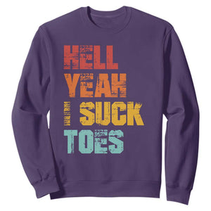 Funny Inappropriate Embarrassing Sweatshirt Funny Foot Fetish Sucking Toes Cringe Offensive Humor TS10 Purple Print Your Wear