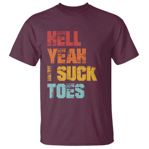 Funny Inappropriate Embarrassing T Shirt Funny Foot Fetish Sucking Toes Cringe Offensive Humor TS10 Maroon Print Your Wear