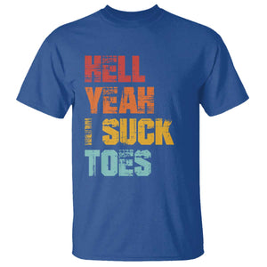 Funny Inappropriate Embarrassing T Shirt Funny Foot Fetish Sucking Toes Cringe Offensive Humor TS10 Royal Blue Print Your Wear