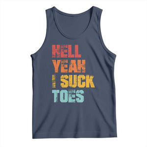 Funny Inappropriate Embarrassing Tank Top Funny Foot Fetish Sucking Toes Cringe Offensive Humor TS10 Navy Print Your Wear