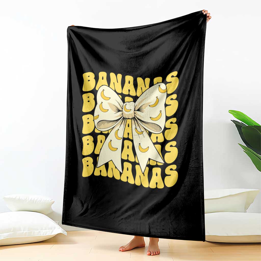 Bananas Coquette Bow Throw Blanket Retro Banana Lovers Women Girls Kids TS10 Print Your Wear