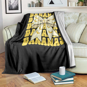Bananas Coquette Bow Throw Blanket Retro Banana Lovers Women Girls Kids TS10 Print Your Wear
