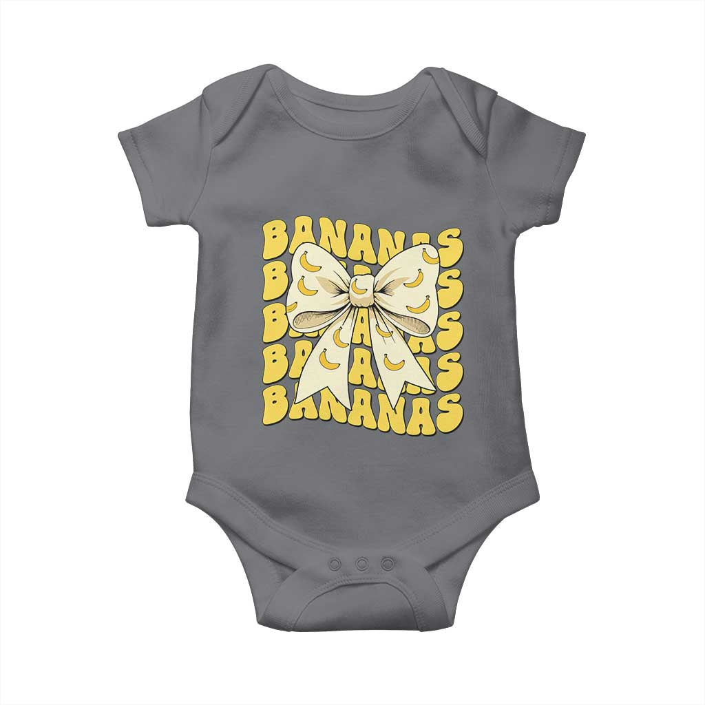Bananas Coquette Bow Baby Onesie Retro Banana Lovers Women Girls Kids TS10 Charcoal Print Your Wear