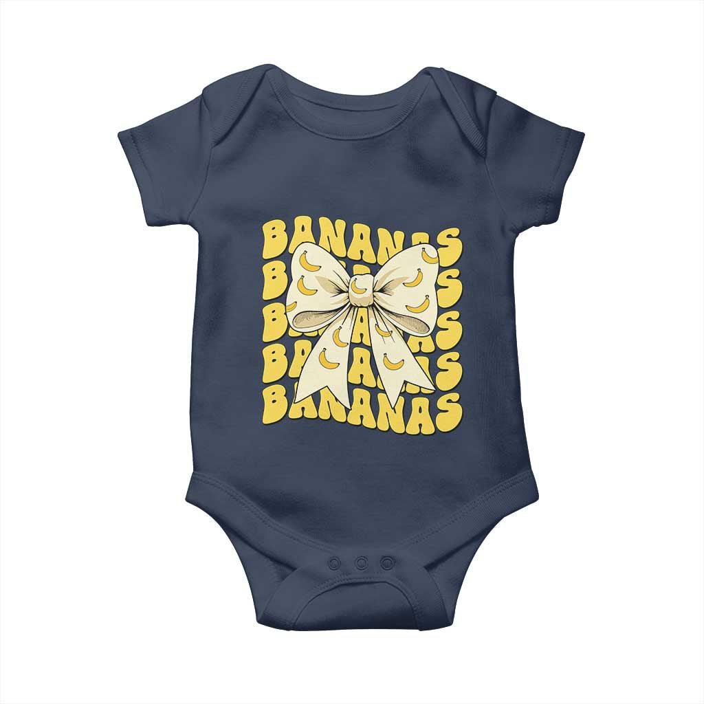 Bananas Coquette Bow Baby Onesie Retro Banana Lovers Women Girls Kids TS10 Navy Print Your Wear