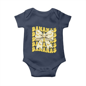 Bananas Coquette Bow Baby Onesie Retro Banana Lovers Women Girls Kids TS10 Navy Print Your Wear
