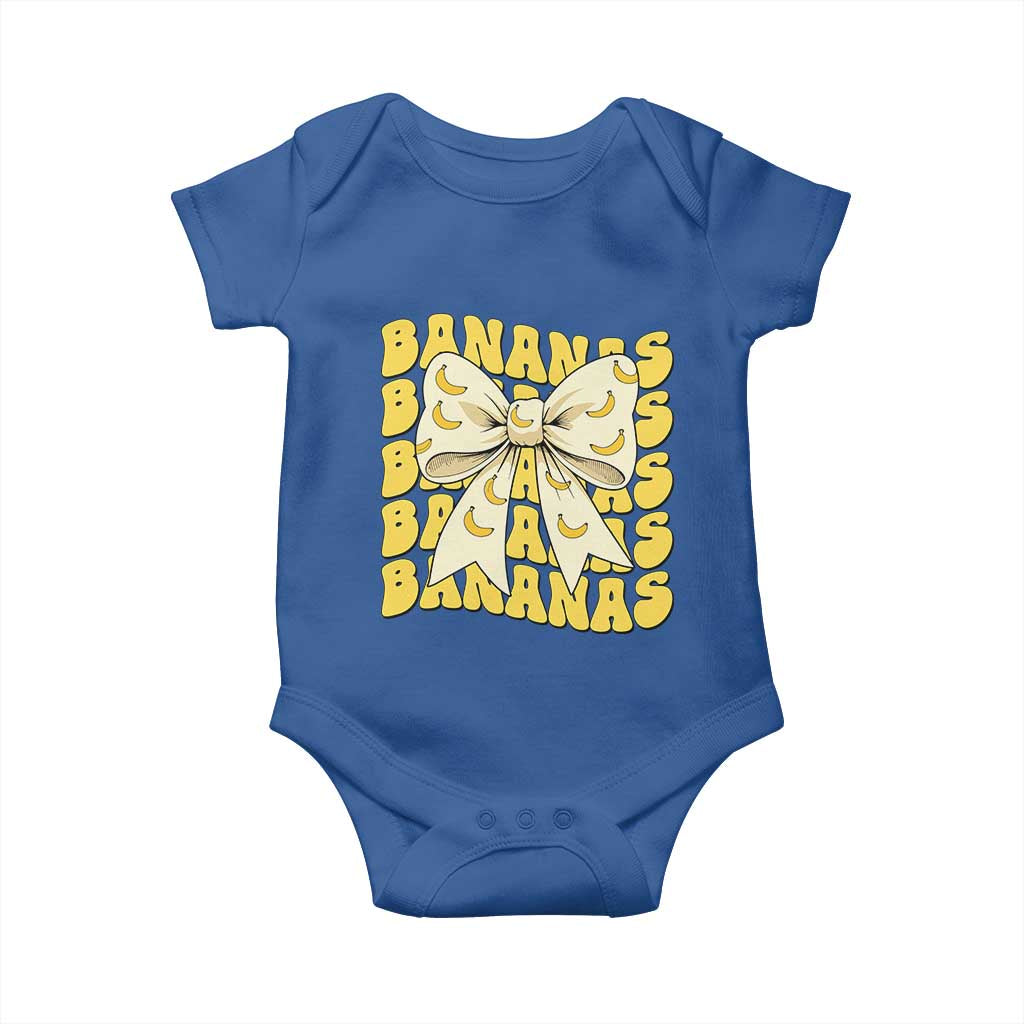Bananas Coquette Bow Baby Onesie Retro Banana Lovers Women Girls Kids TS10 Royal Blue Print Your Wear