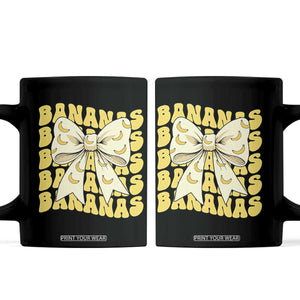 Bananas Coquette Bow Coffee Mug Retro Banana Lovers Women Girls Kids TS10 Black Print Your Wear