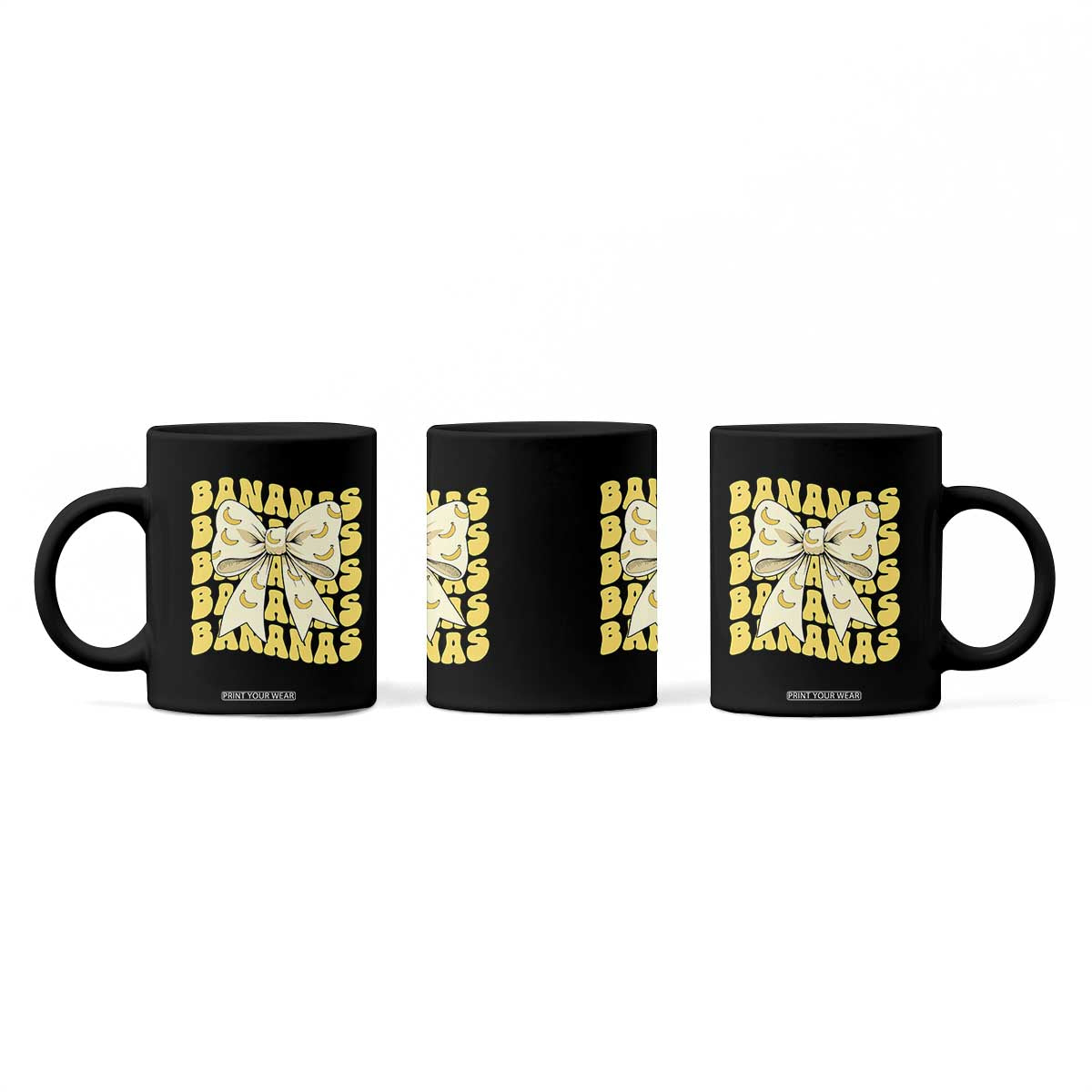 Bananas Coquette Bow Coffee Mug Retro Banana Lovers Women Girls Kids TS10 Print Your Wear