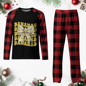 Bananas Coquette Bow Plaid Pajama Set Retro Banana Lovers Women Girls Kids TS10 Buffalo Plaid Print Your Wear