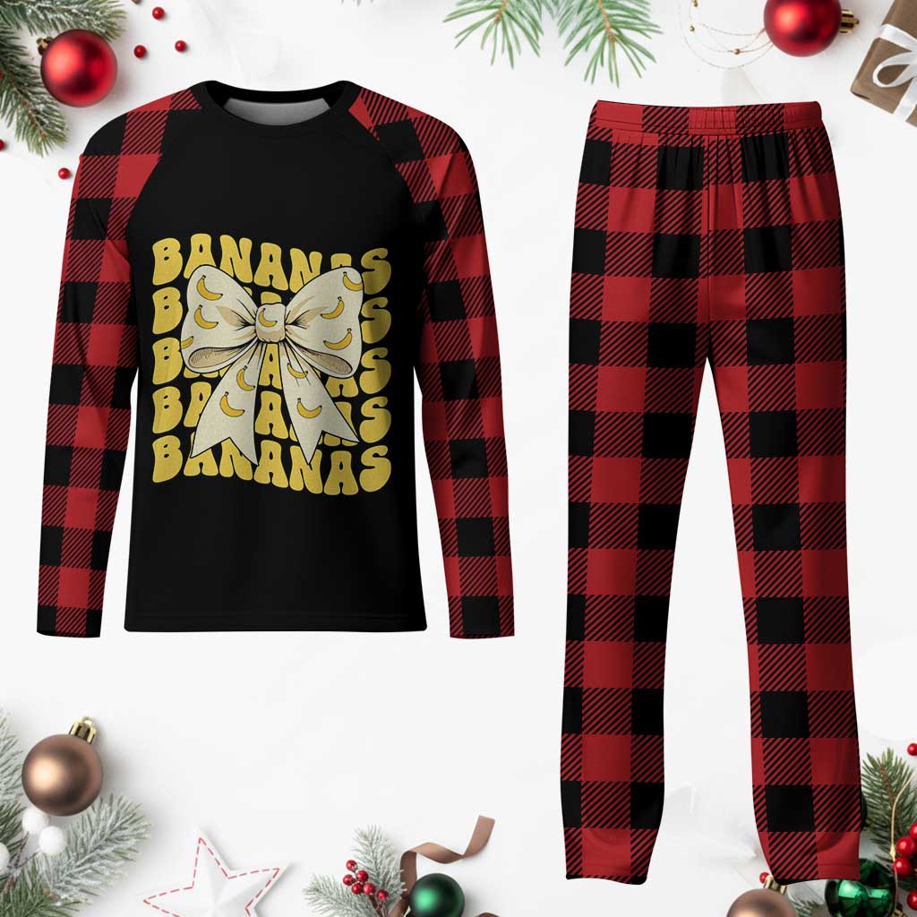 Bananas Coquette Bow Plaid Pajama Set Retro Banana Lovers Women Girls Kids TS10 Buffalo Plaid Print Your Wear