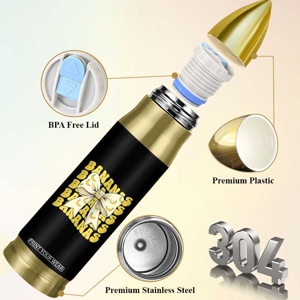 Bananas Coquette Bow Bullet Tumbler Retro Banana Lovers Women Girls Kids TS10 Print Your Wear