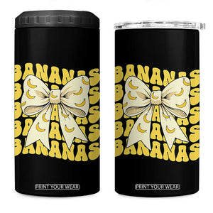Bananas Coquette Bow 4 in 1 Can Cooler Tumbler Retro Banana Lovers Women Girls Kids TS10 One Size: 16 oz Black Print Your Wear