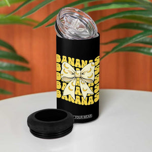 Bananas Coquette Bow 4 in 1 Can Cooler Tumbler Retro Banana Lovers Women Girls Kids TS10 Print Your Wear