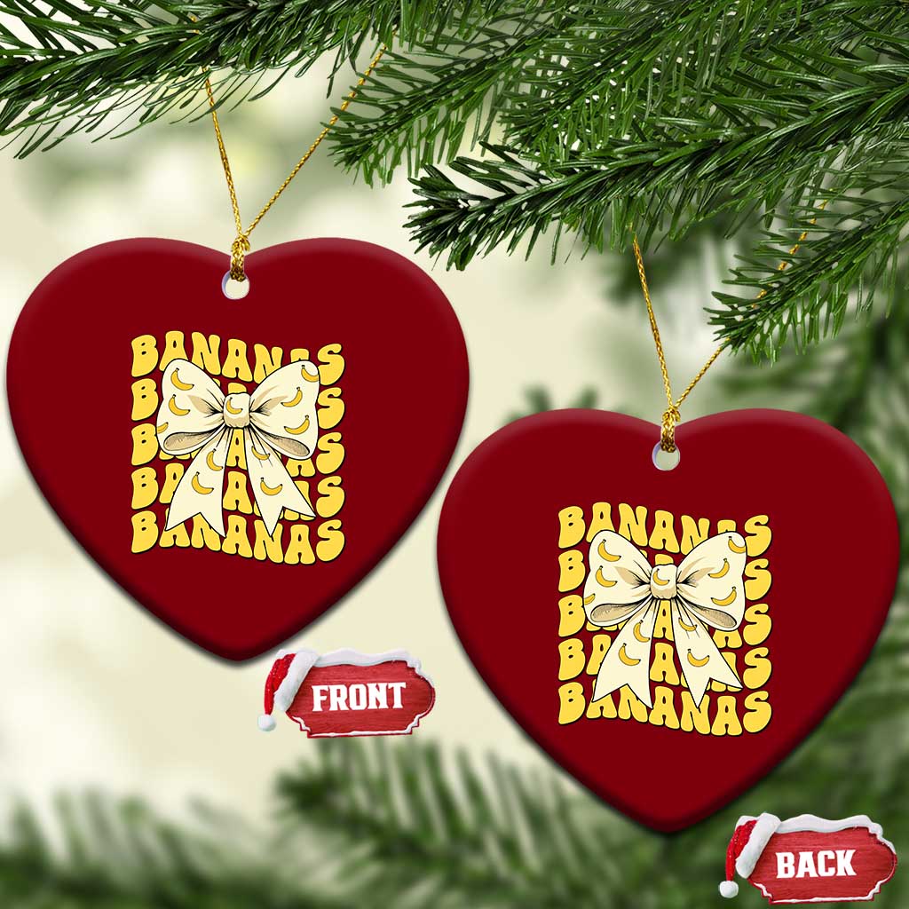 Bananas Coquette Bow Ceramic Ornament Retro Banana Lovers Women Girls Kids TS10 Print Your Wear