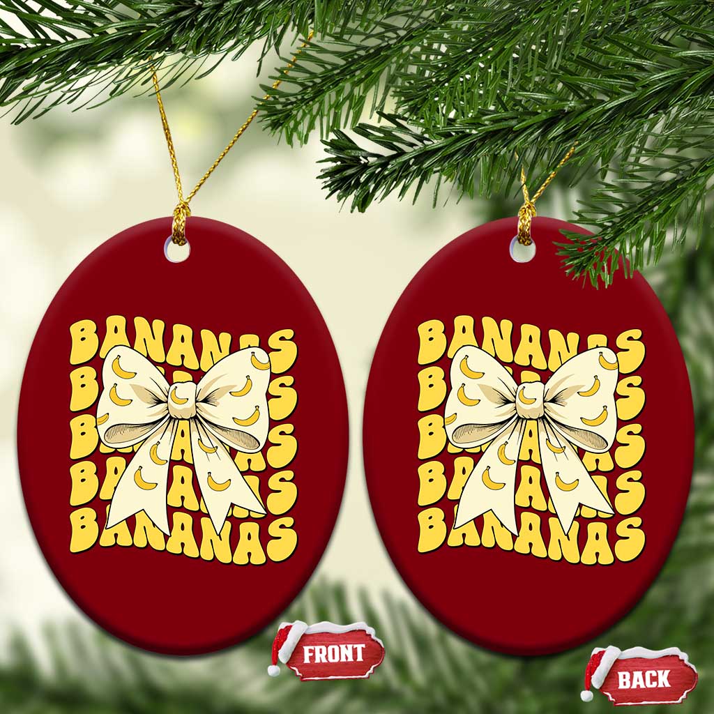 Bananas Coquette Bow Ceramic Ornament Retro Banana Lovers Women Girls Kids TS10 Print Your Wear