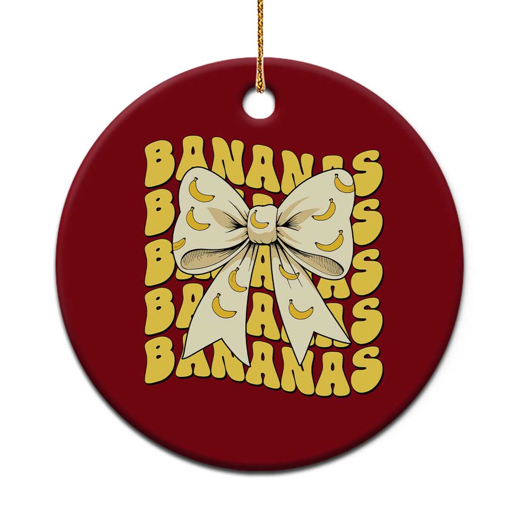 Bananas Coquette Bow Ceramic Ornament Retro Banana Lovers Women Girls Kids TS10 1pc Red Print Your Wear