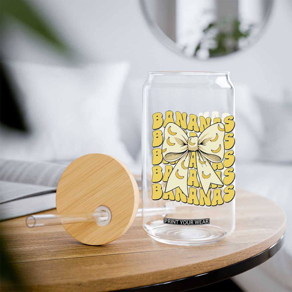 Bananas Coquette Bow Glass Can Retro Banana Lovers Women Girls Kids TS10 Print Your Wear